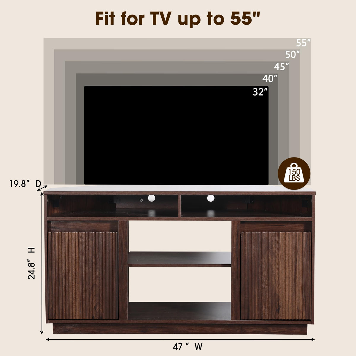 47" Corner TV Stand up to 55 Inch T732754