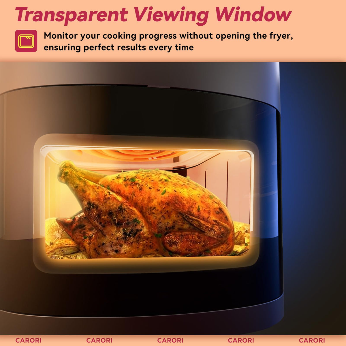 6Qt Air Fryer with Viewing Window, 12 Preset, Nonstick Dishwasher Safe Basket E4486