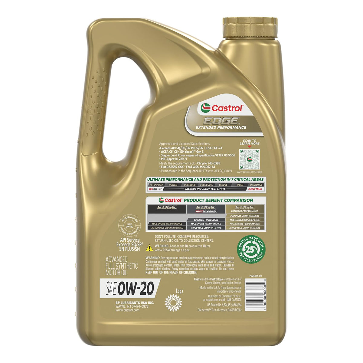0W-20 Full Synthetic Motor Oil 5 Qt O5006