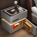 Light Gray Nightstand with Wireless Charging and Drawers L4700