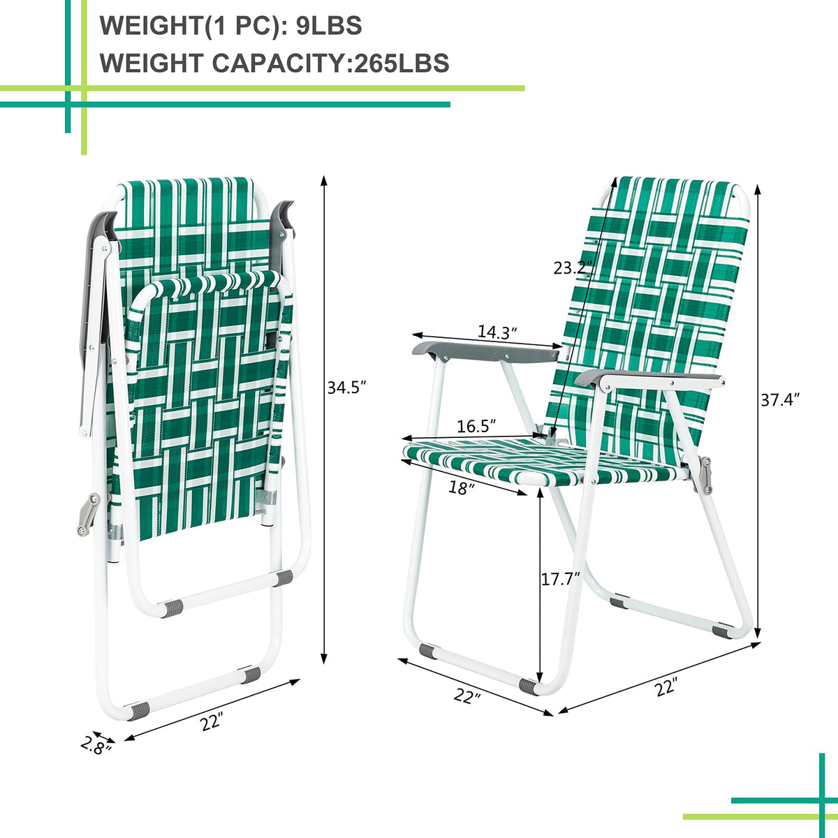 2 Pack Webbed Folding Chair M76737