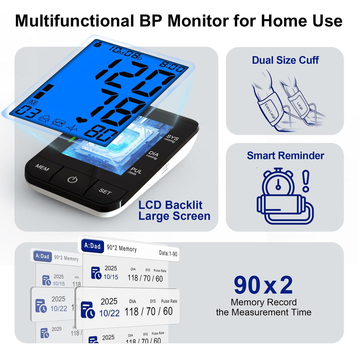 Automatic Upper Arm Blood Pressure Monitor H438515