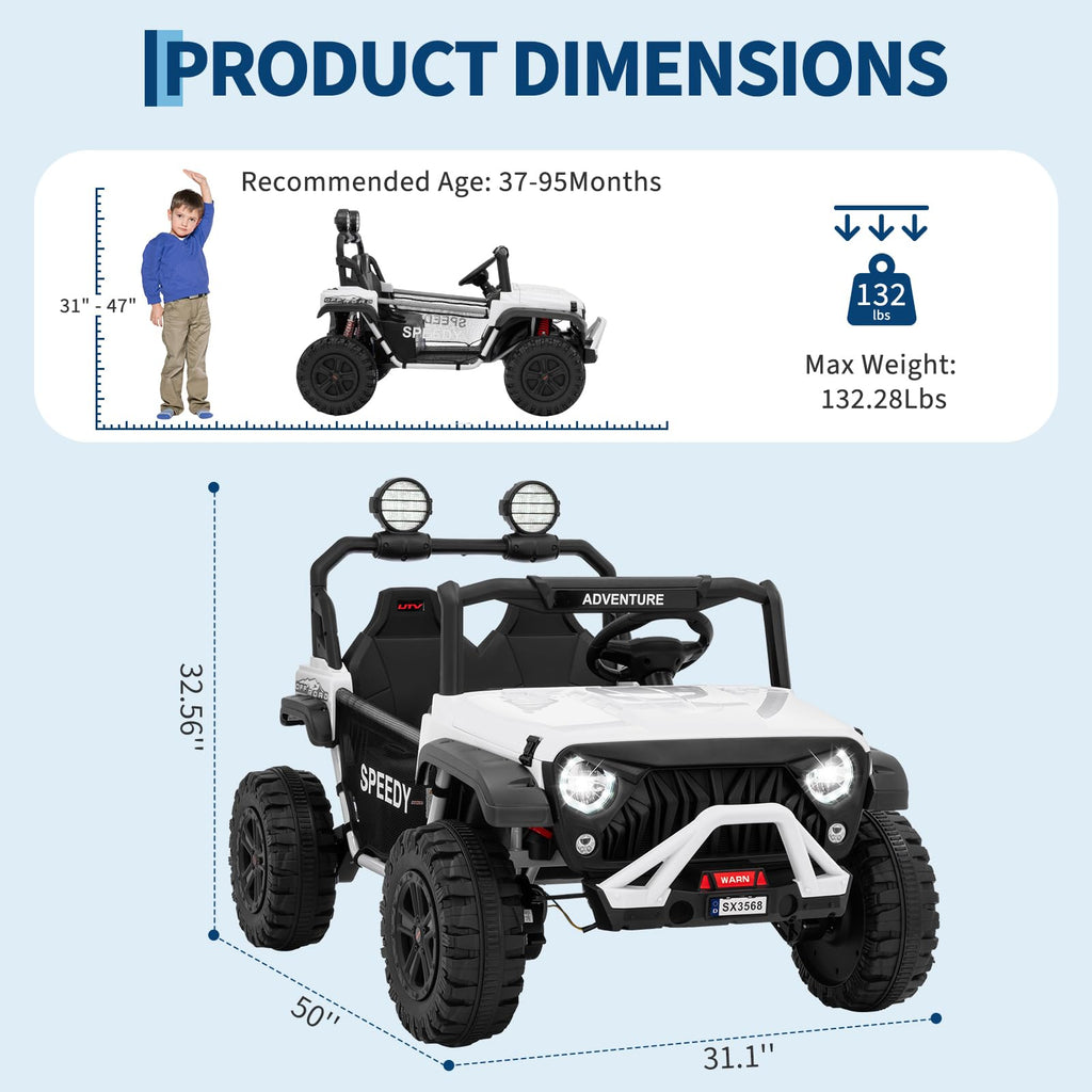 24V 4WD Electric Car 2 Seater UTV with Remote Control L1482