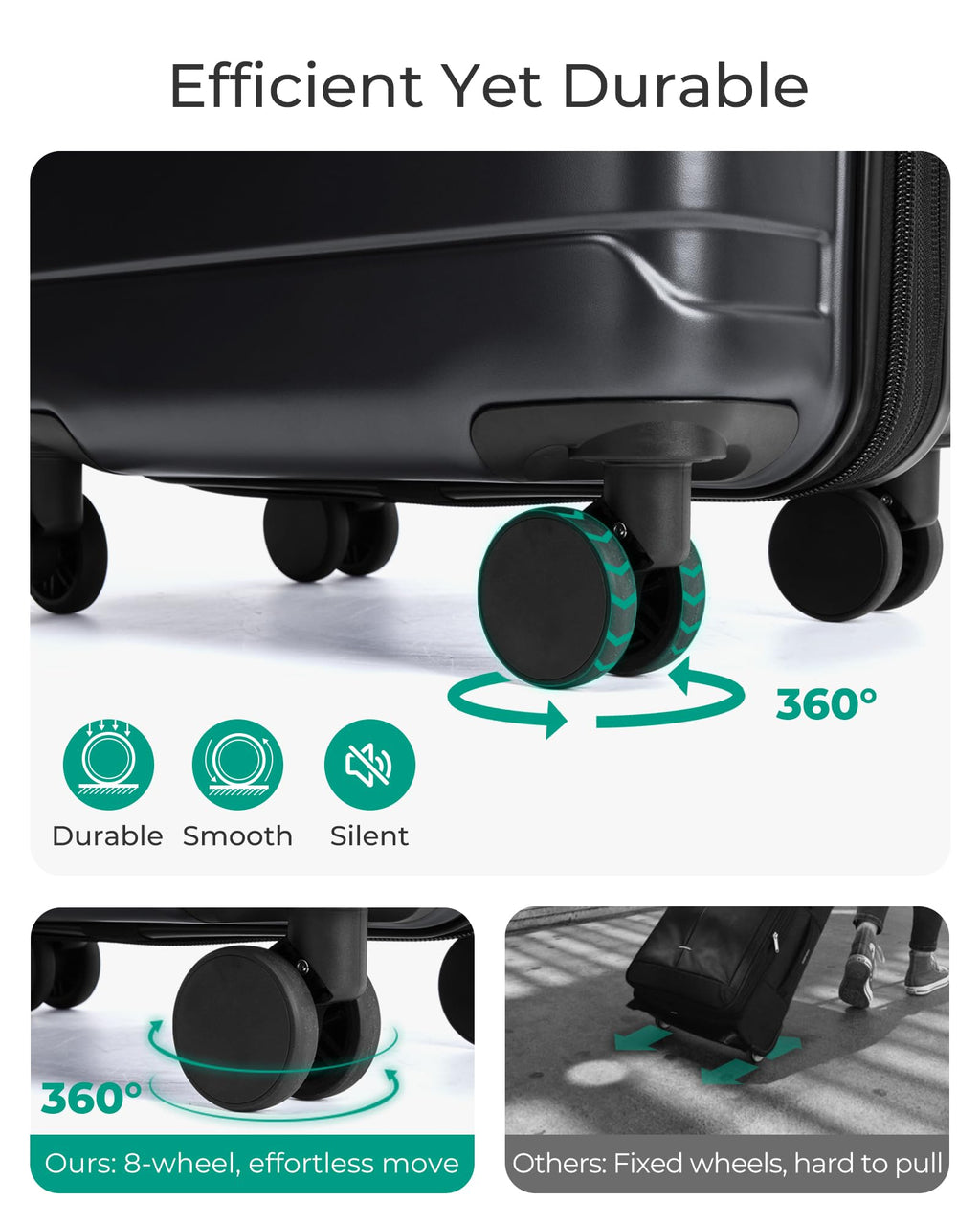 Expandable Spinner Carry-On Luggage 20" Black P19680