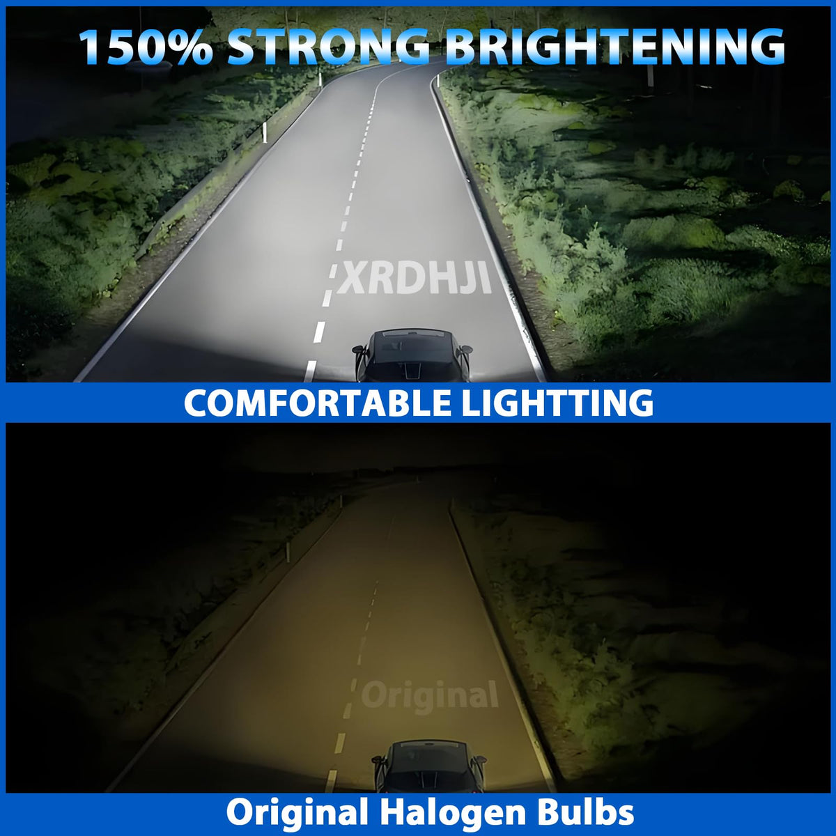 Halogen Headlight Bulbs 9005 High Beam 9006 Low Beam Pack of 4 V7443