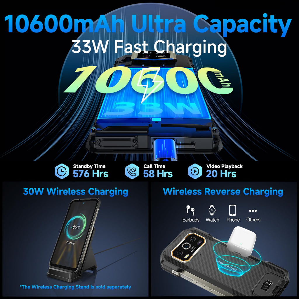 Rugged Smartphone Unlocked 64MP Night Vision 50MP Ultra-Wide Camera B514884