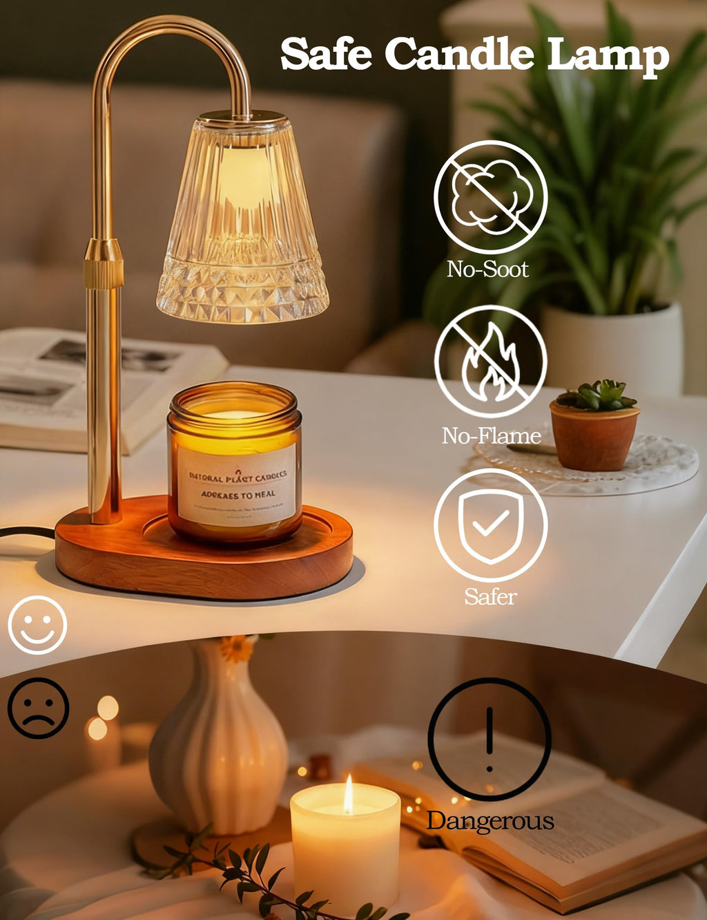 Dimmable Height Adjustable Candle Warmer Lamp with Timer Z708968