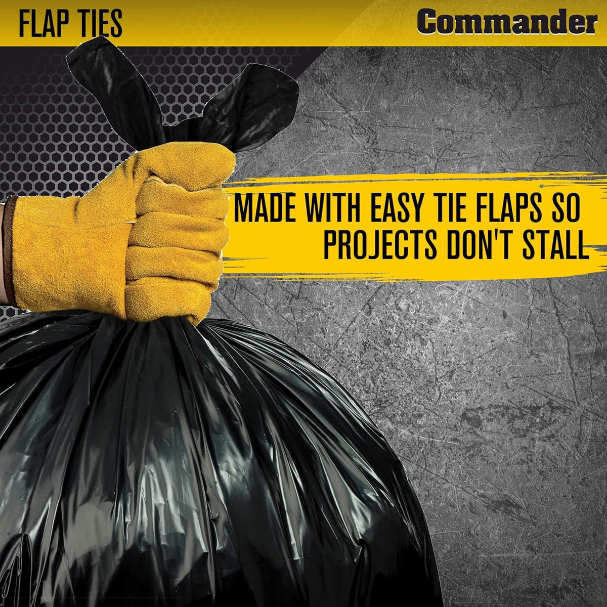 42 Gallon 4 MIL Black Heavy Duty Trash Bags Pack of 32 E1998