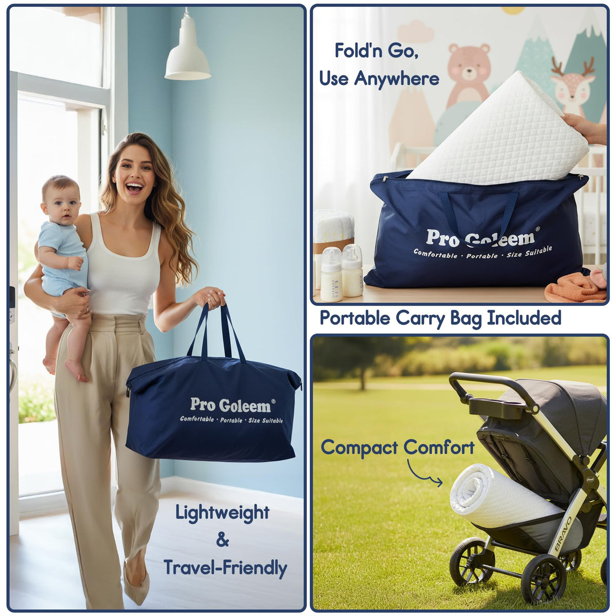 Waterproof Pack and Play Mattress 38"x26" White Z85138