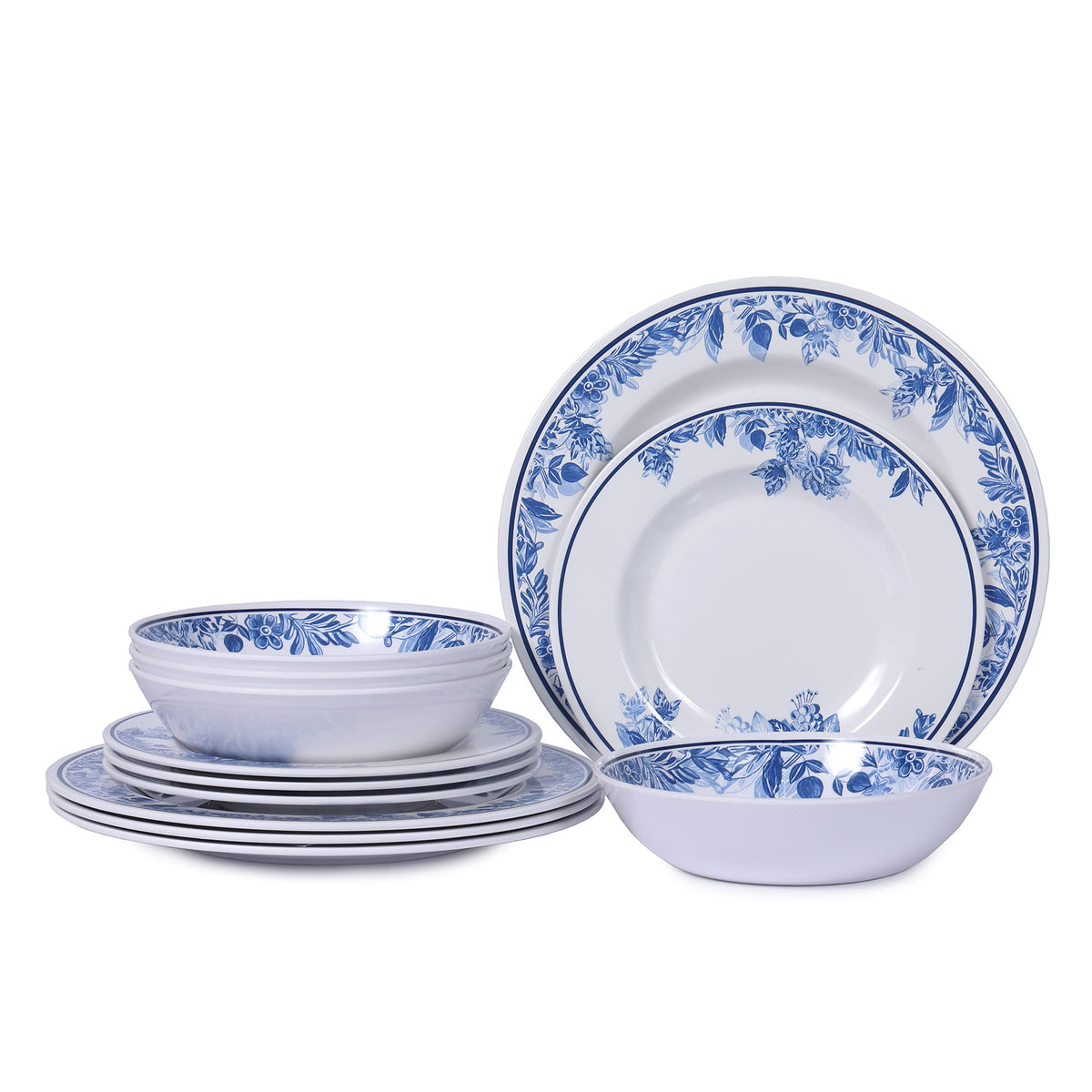 12 Pc Floral Melamine Dinnerware Set G322