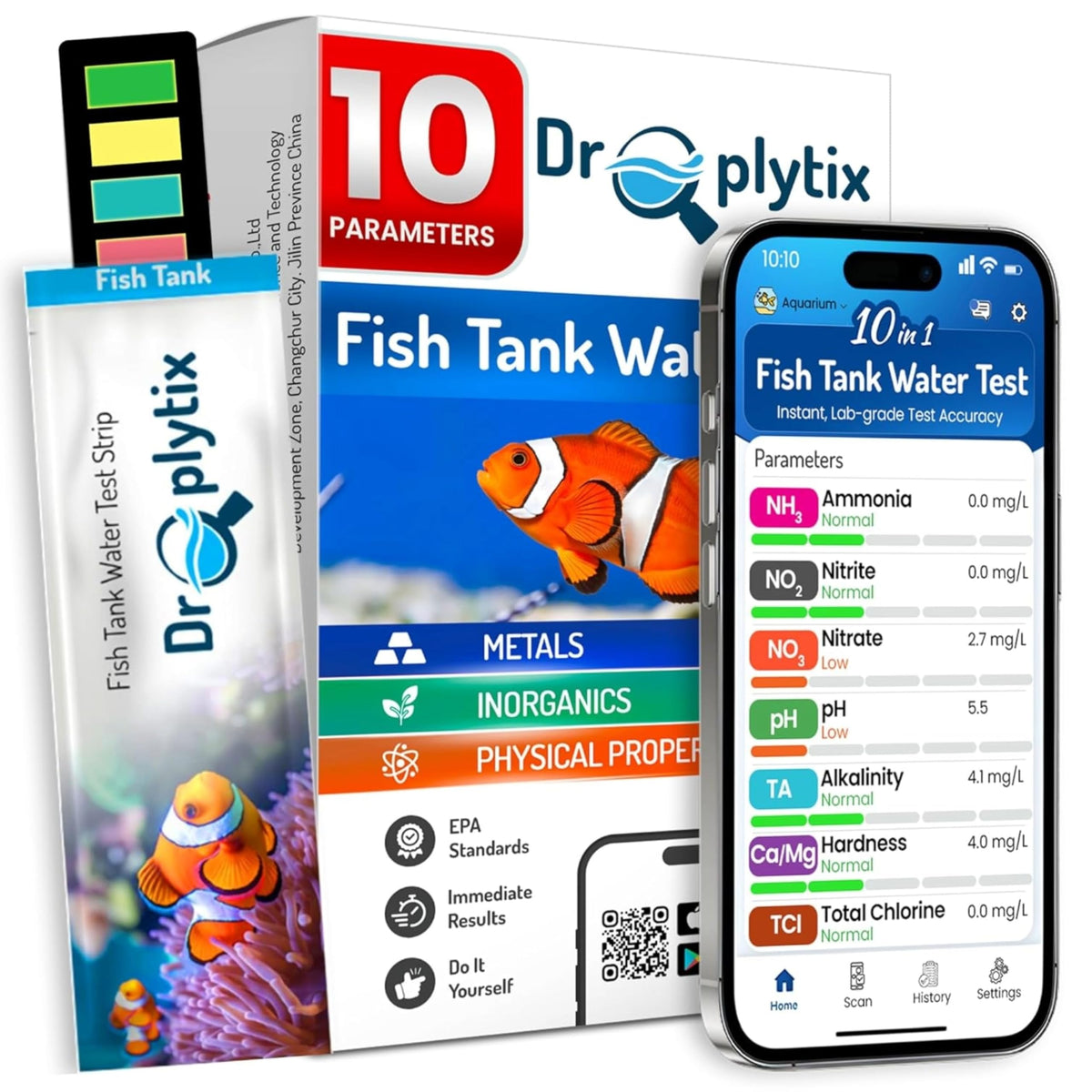 App-Enabled 10-in-1 Aquarium Water Test Kit Q6886