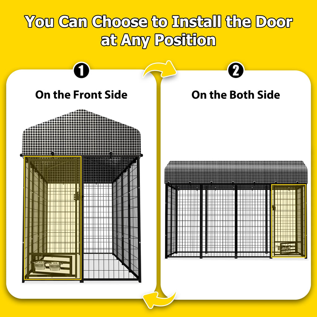 Heavy Duty Outdoor Dog Kennel with Roof Cover R65932
