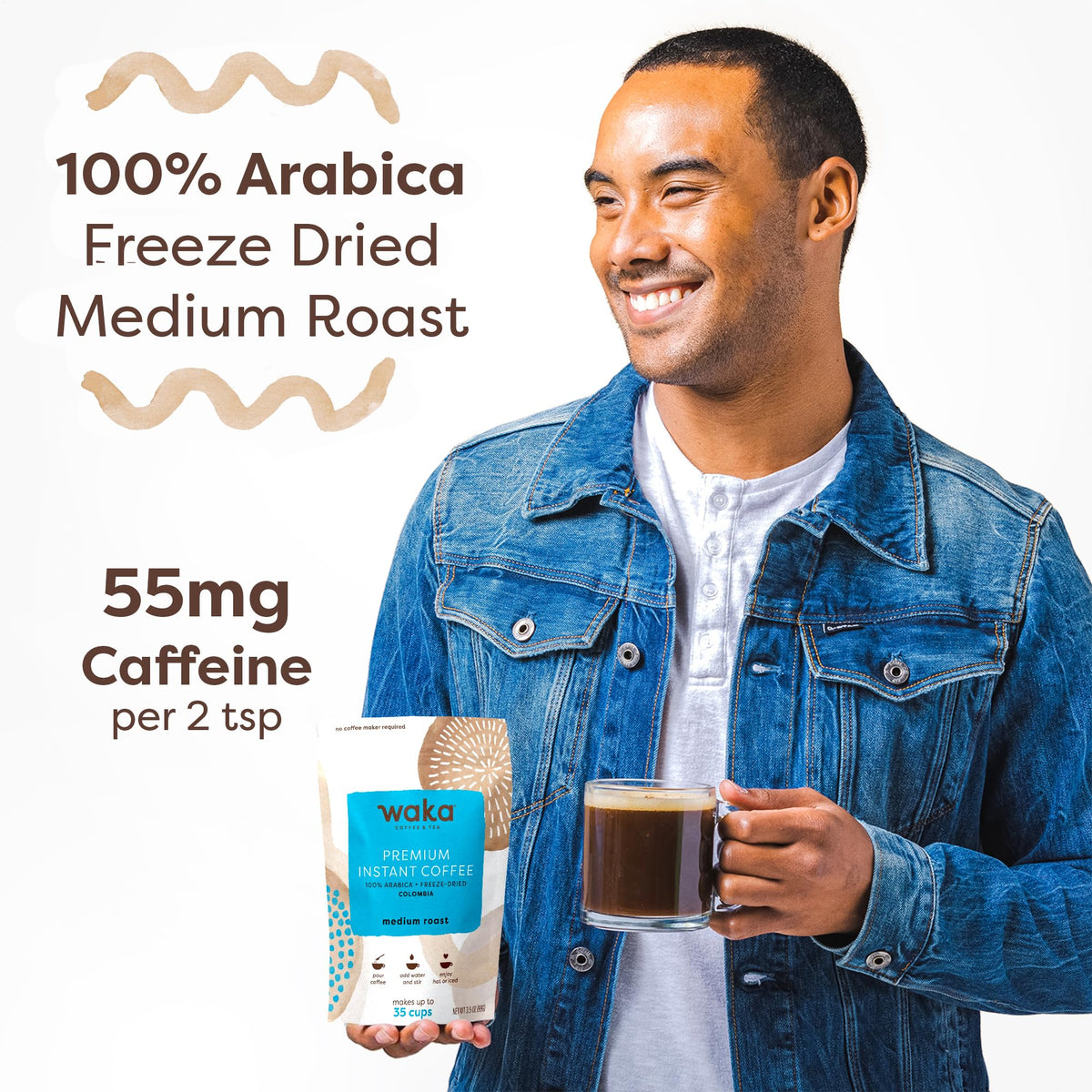 Instant Coffee Colombian Medium Roast Freeze Dried 3.5 oz K810393