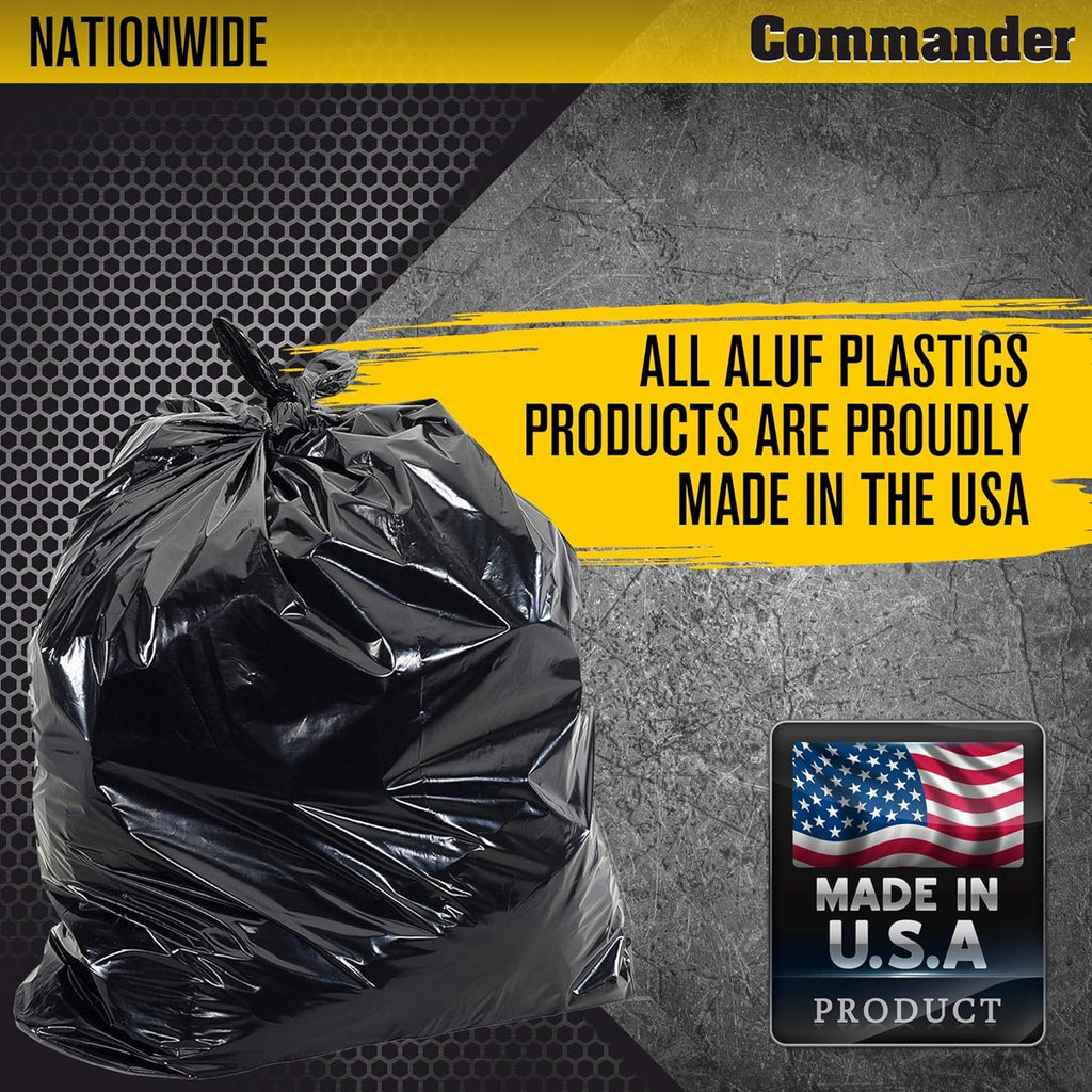 42 Gallon 4 MIL Black Heavy Duty Trash Bags Pack of 32 E1998