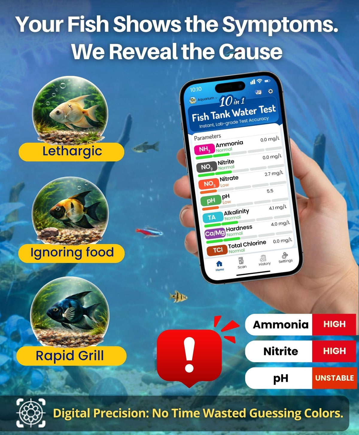 App-Enabled 10-in-1 Aquarium Water Test Kit Q6886