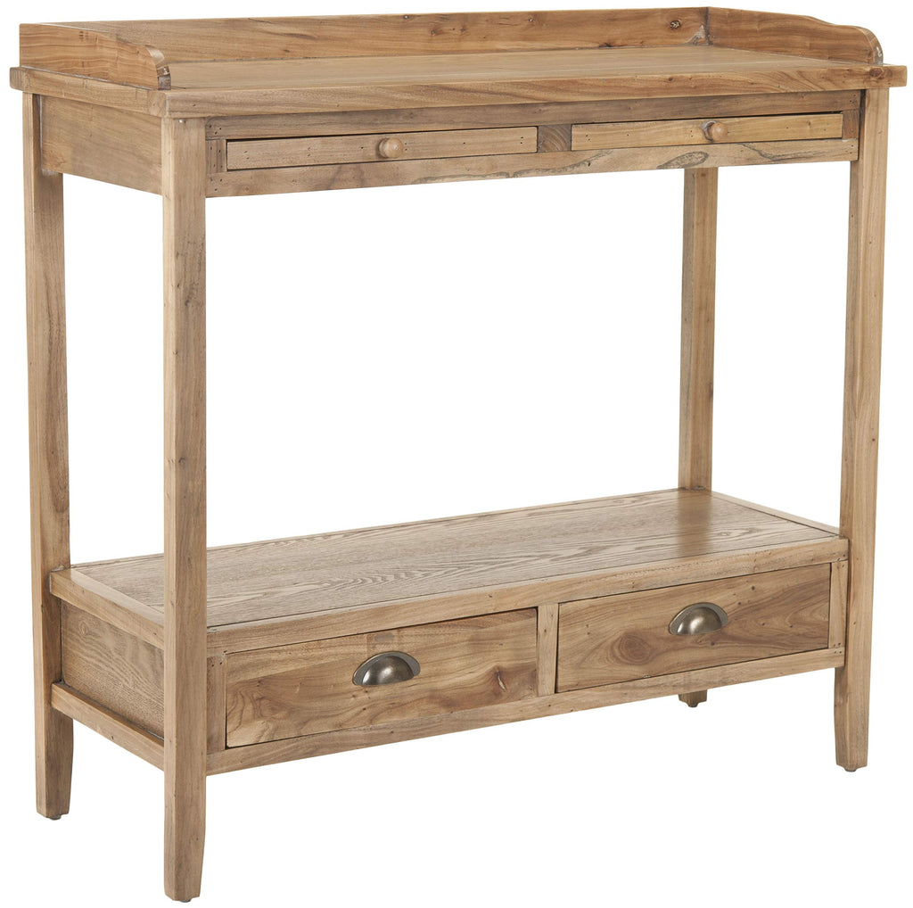 Weathered Oak Console Table with Drawers & Shelf B437973