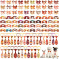 100 Pieces Fall Thanksgiving Day Dog Bow Tie Collar Set M630
