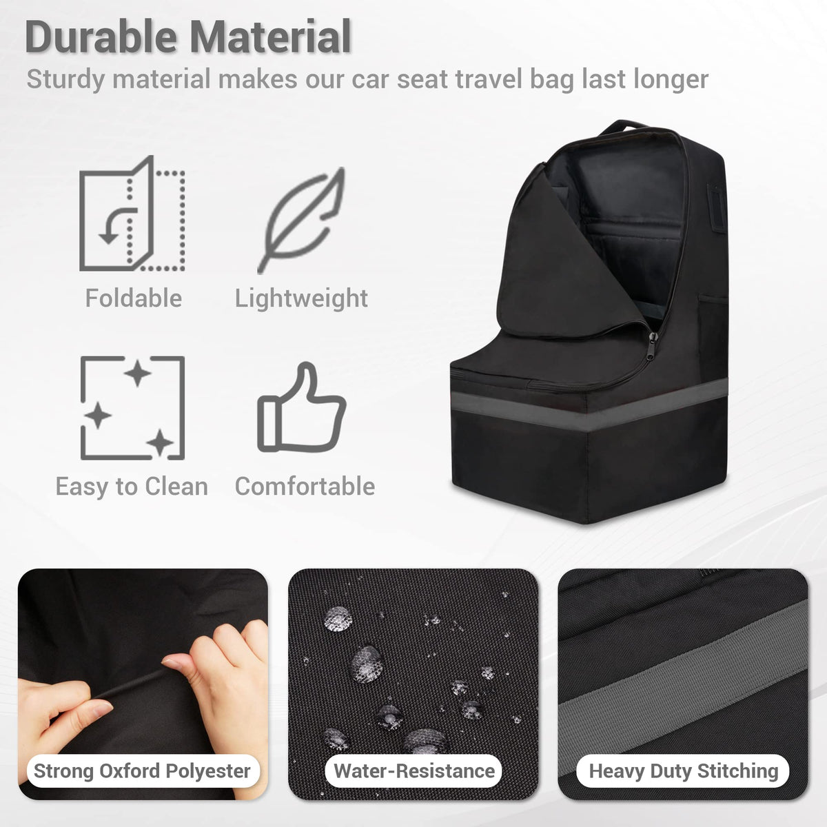 Padded Gray Car Seat Travel Bag X8855