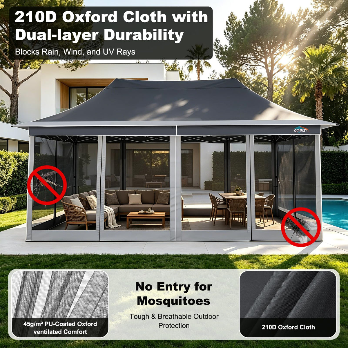 12x20 Pop Up Gazebo with Mosquito Netting N906475