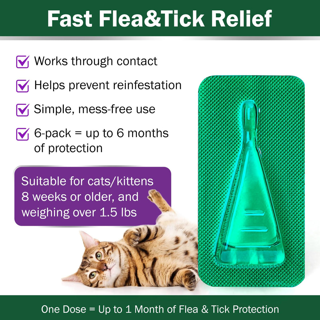 Cat Flea and Tick Prevention 6-Month Supply T5569