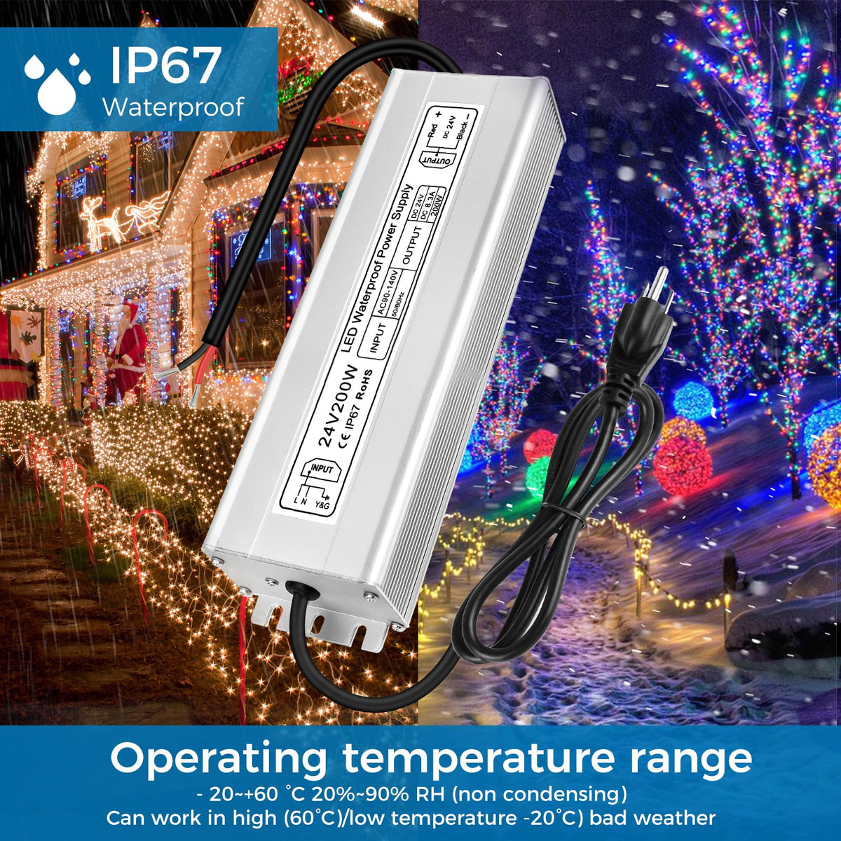 200W 24V IP67 Waterproof LED Driver V1768