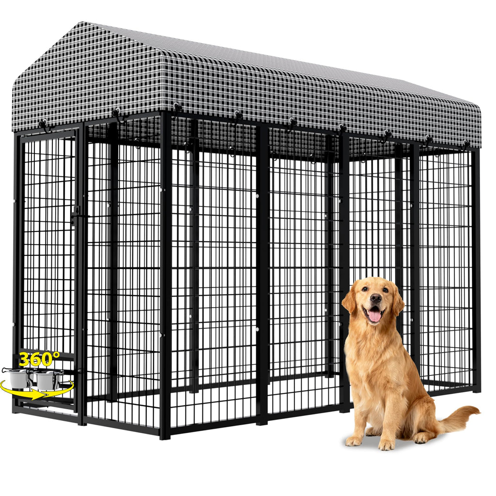 Heavy Duty Outdoor Dog Kennel with Roof Cover R65932