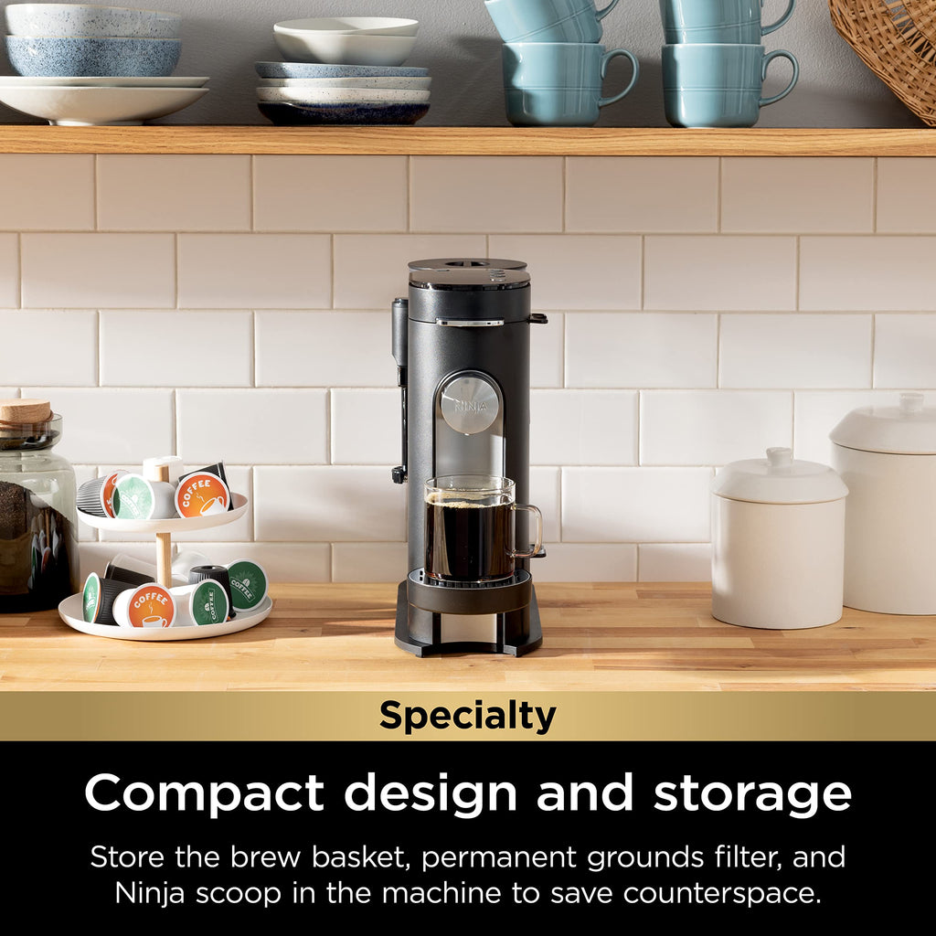 Single-Serve Coffee Maker with Milk Frother, Black I508