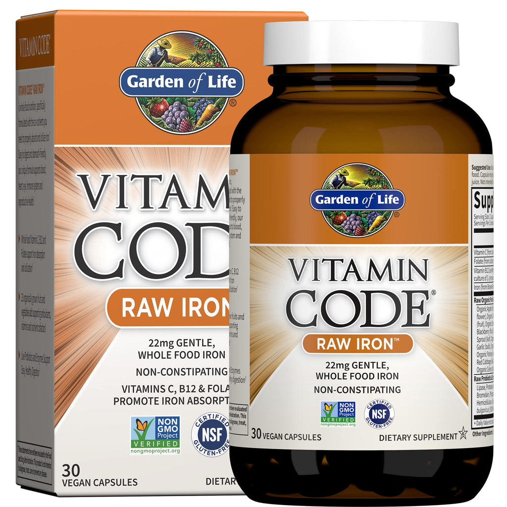 Vitamin Code Raw Iron Supplement, 30 Capsules K174