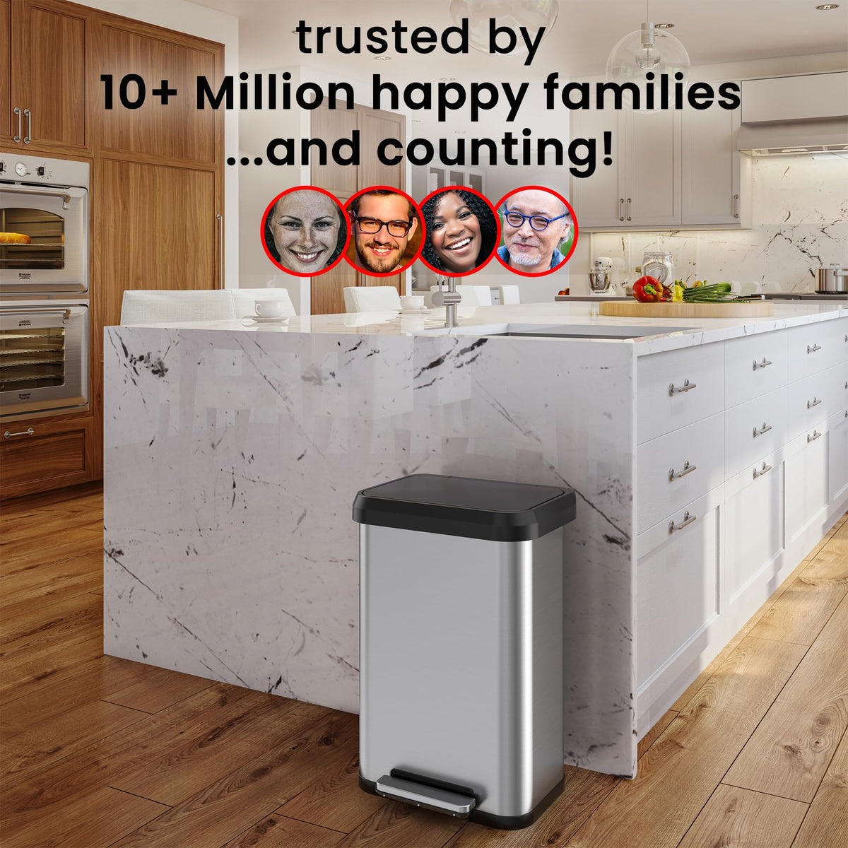 13.2 Gallon Stainless Steel Kitchen Trash Can S999
