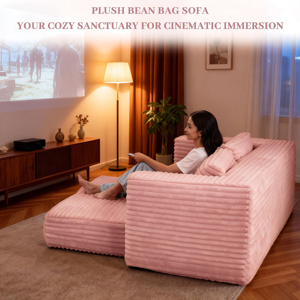 62" Pink Convertible Folding Sofa Bed Y8488