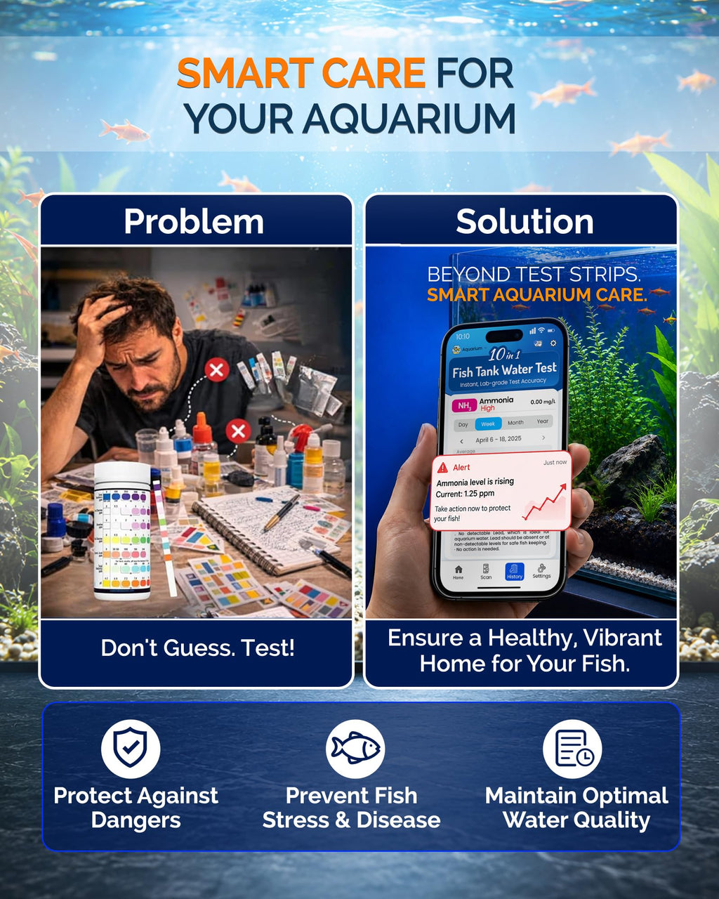 App-Enabled 10-in-1 Aquarium Water Test Kit Q6886