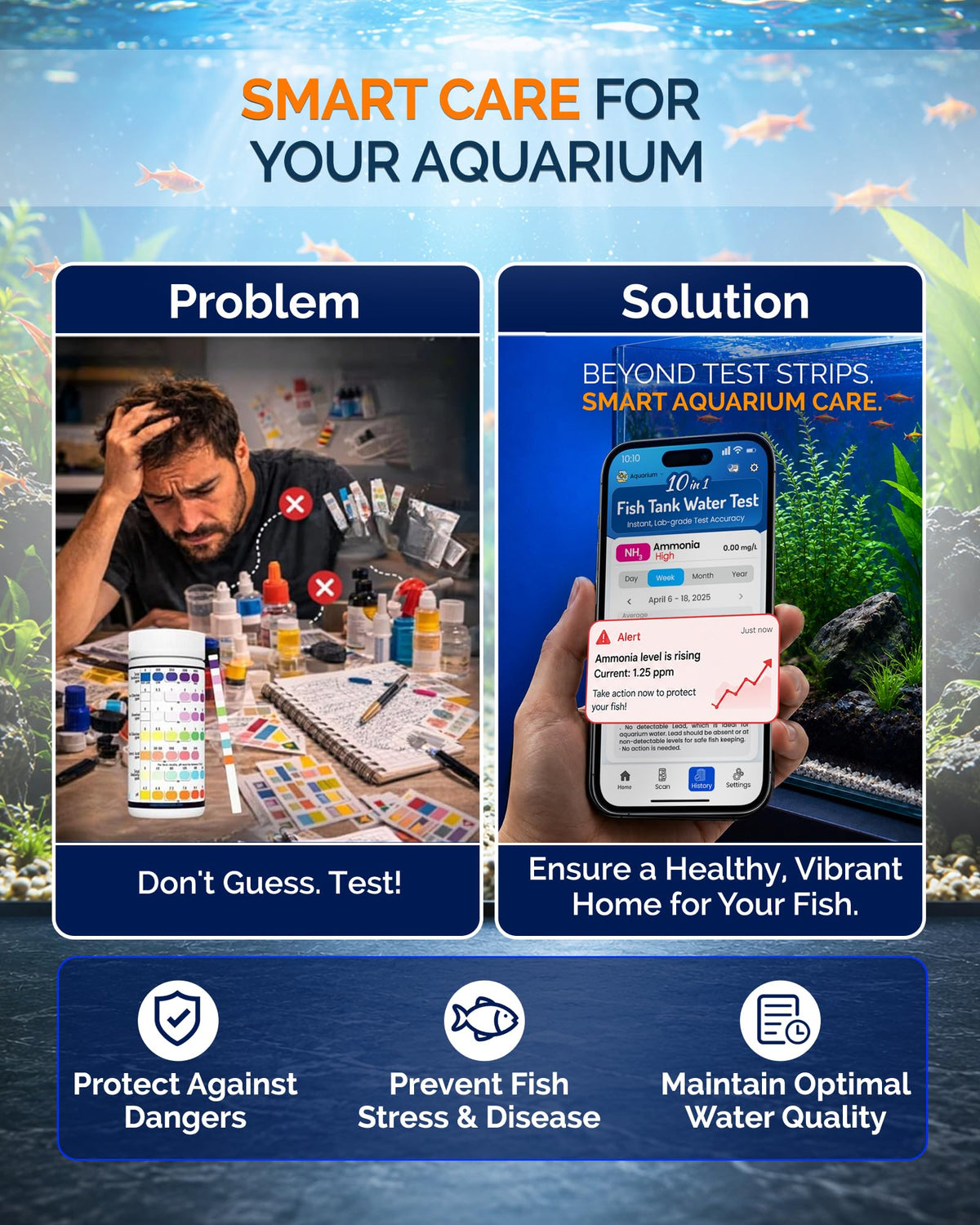 App-Enabled 10-in-1 Aquarium Water Test Kit Q6886