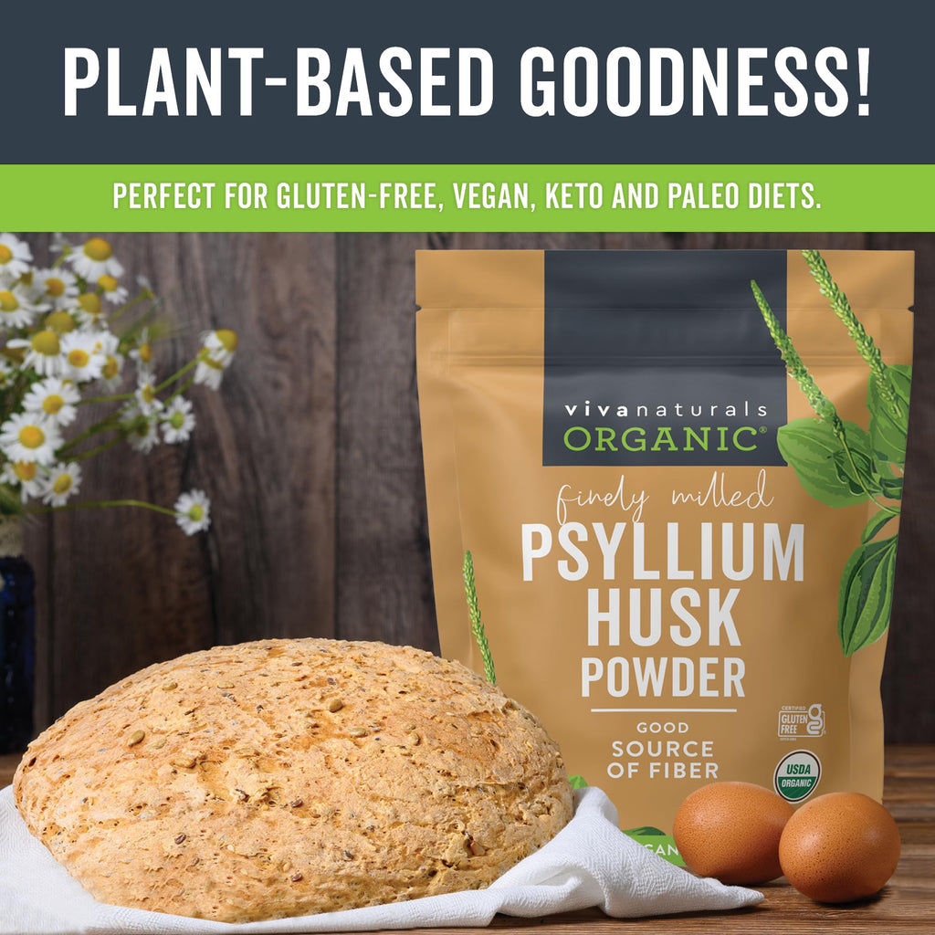 24 oz Organic Psyllium Husk Powder & 8 fl oz Gentle Facial Cleanser Bundle Q501