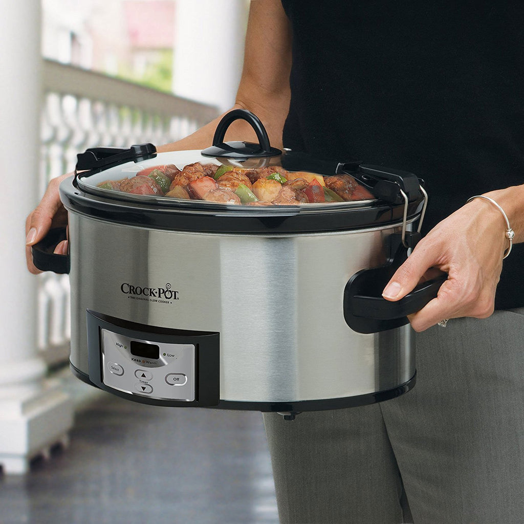 6 Quart Programmable Slow Cooker with Digital Timer Stainless Steel X986
