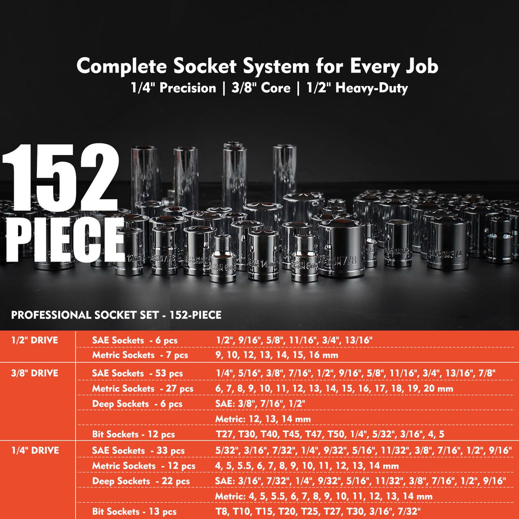 320-Pcs Mechanic Tool Set with 72-Tooth Ratchet R554