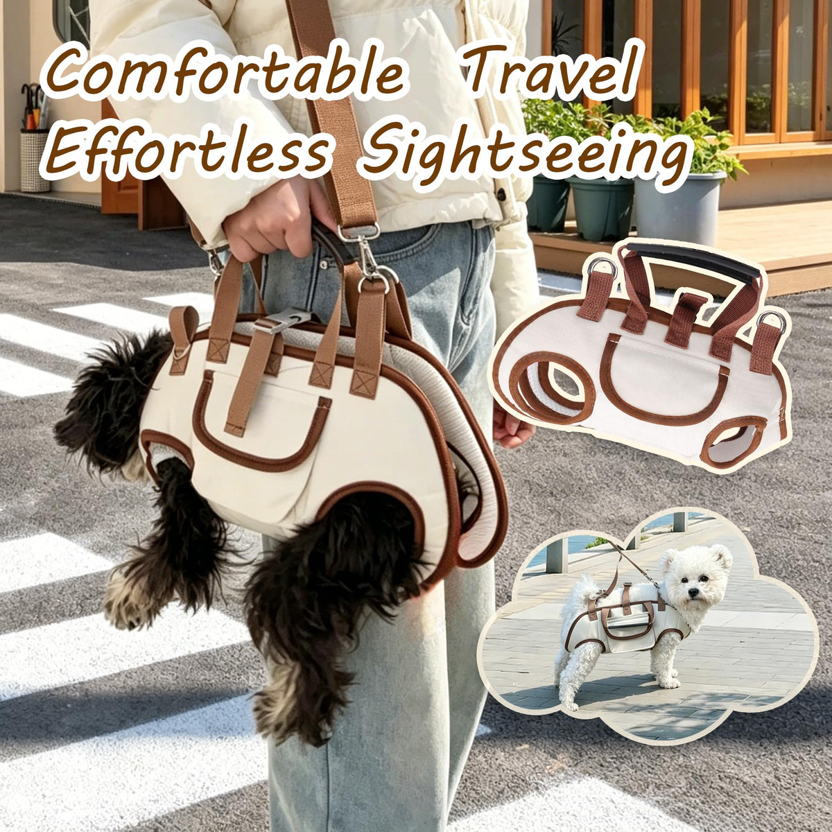 Hands Free Dog Backpack Carrier for Small Dogs, Breathable Pet Carrier with Adjustable Straps F994646