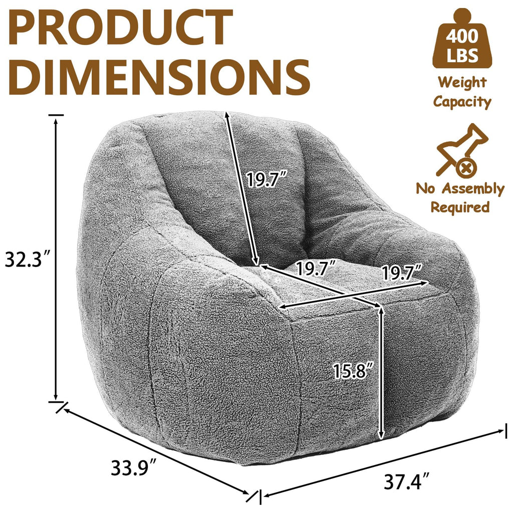 Faux Fur Oversized Bean Bag Chairs with Filler X1400