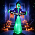 8FT Inflatable Witch Halloween Decoration with Built-in LED Lights M950895