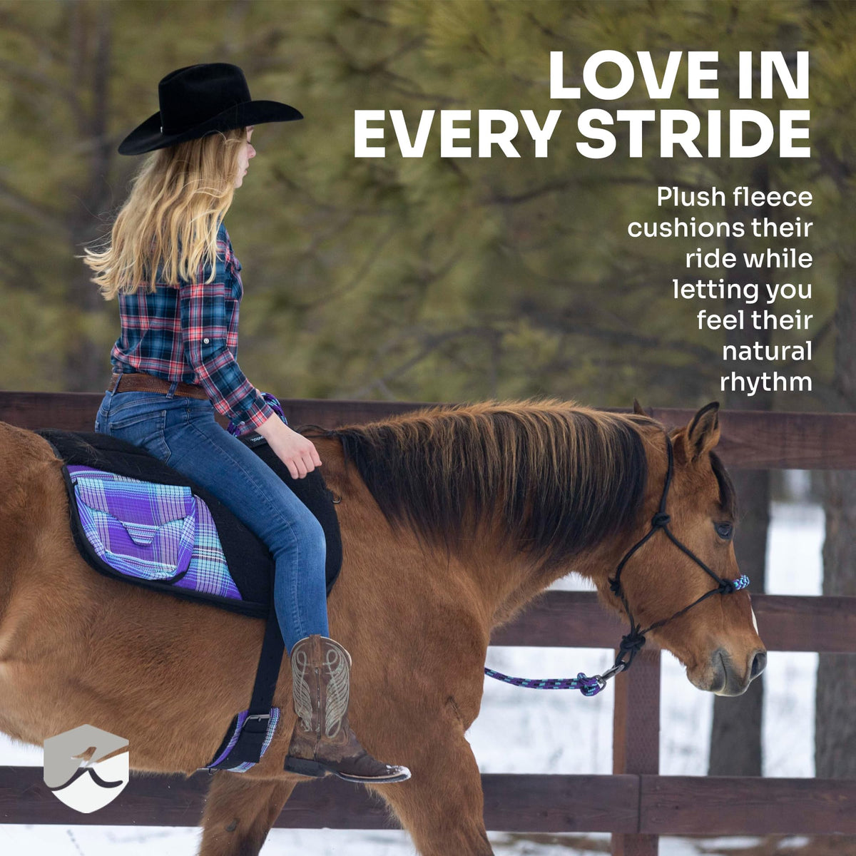 Fleece Bareback Pad with Foam Center and Double Billet Straps Y648