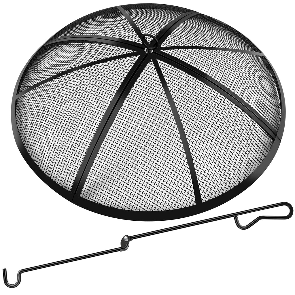30 Inch Round Fire Pit Screen with Handle & Poker A935