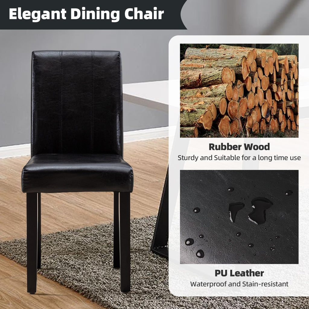 Black PU Leather Dining Chairs Set of 4 G9490