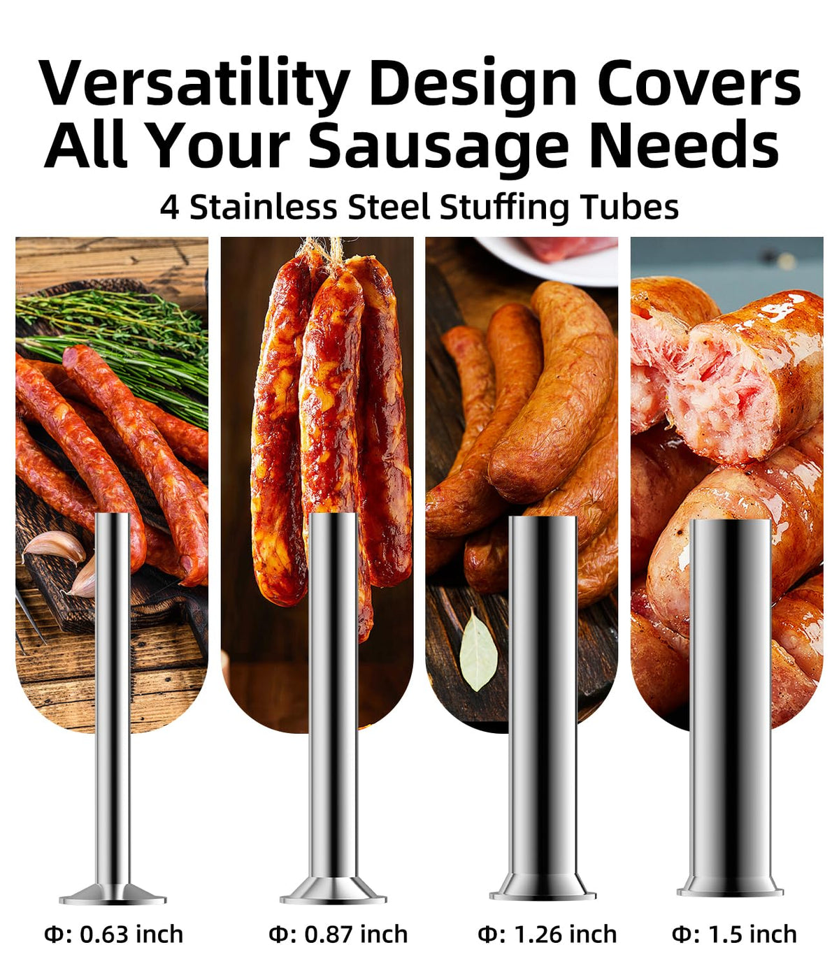 Manual Sausage Stuffer 15 Lb with 4 Stainless Steel Stuffing Tubes Z79912