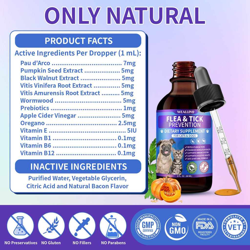 Flea and Tick Prevention Support with Multivitamin 60ml H30666