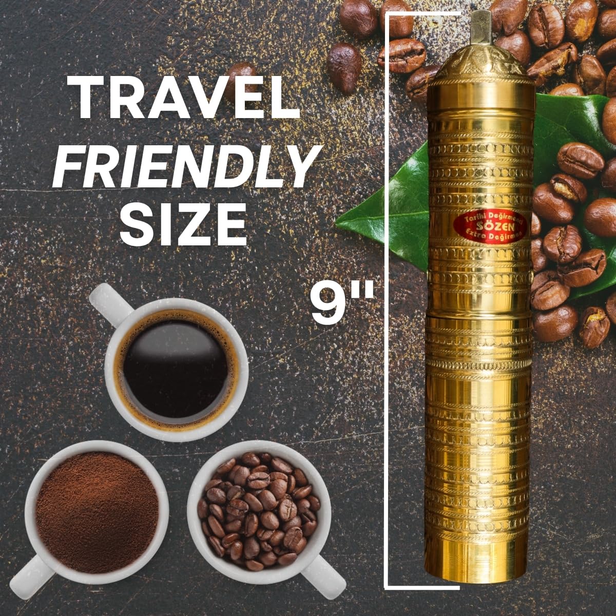 Manual Coffee Grinder Adjustable Hand Crank Burr Mill N193085
