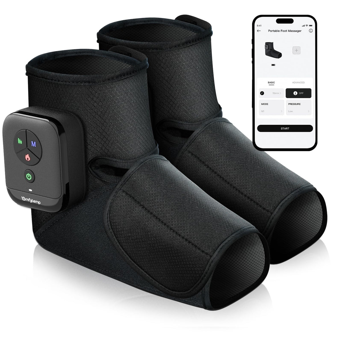 Portable Air Compression Foot Massager with Heat K61390