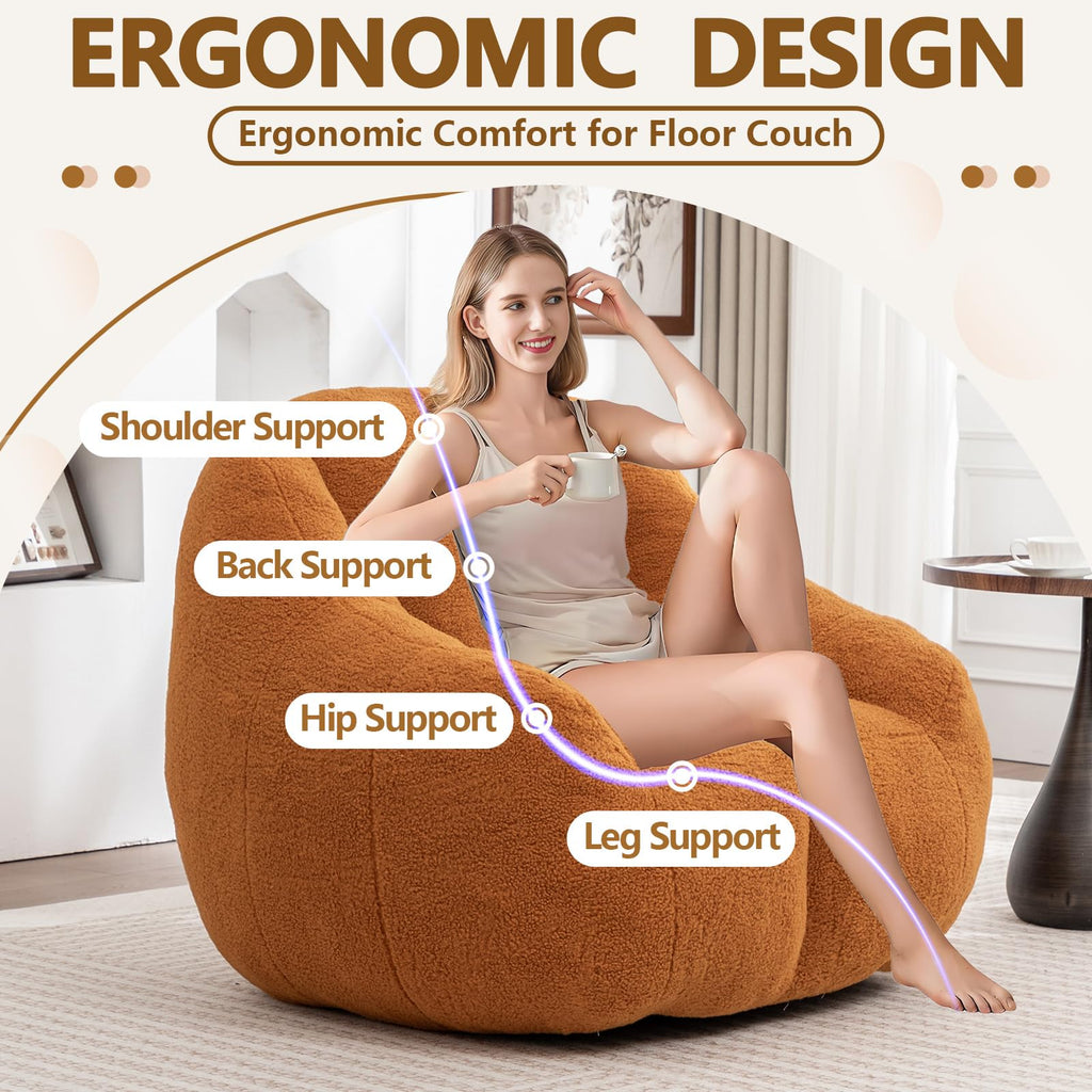 Faux Fur Oversized Bean Bag Chairs with Filler X1400