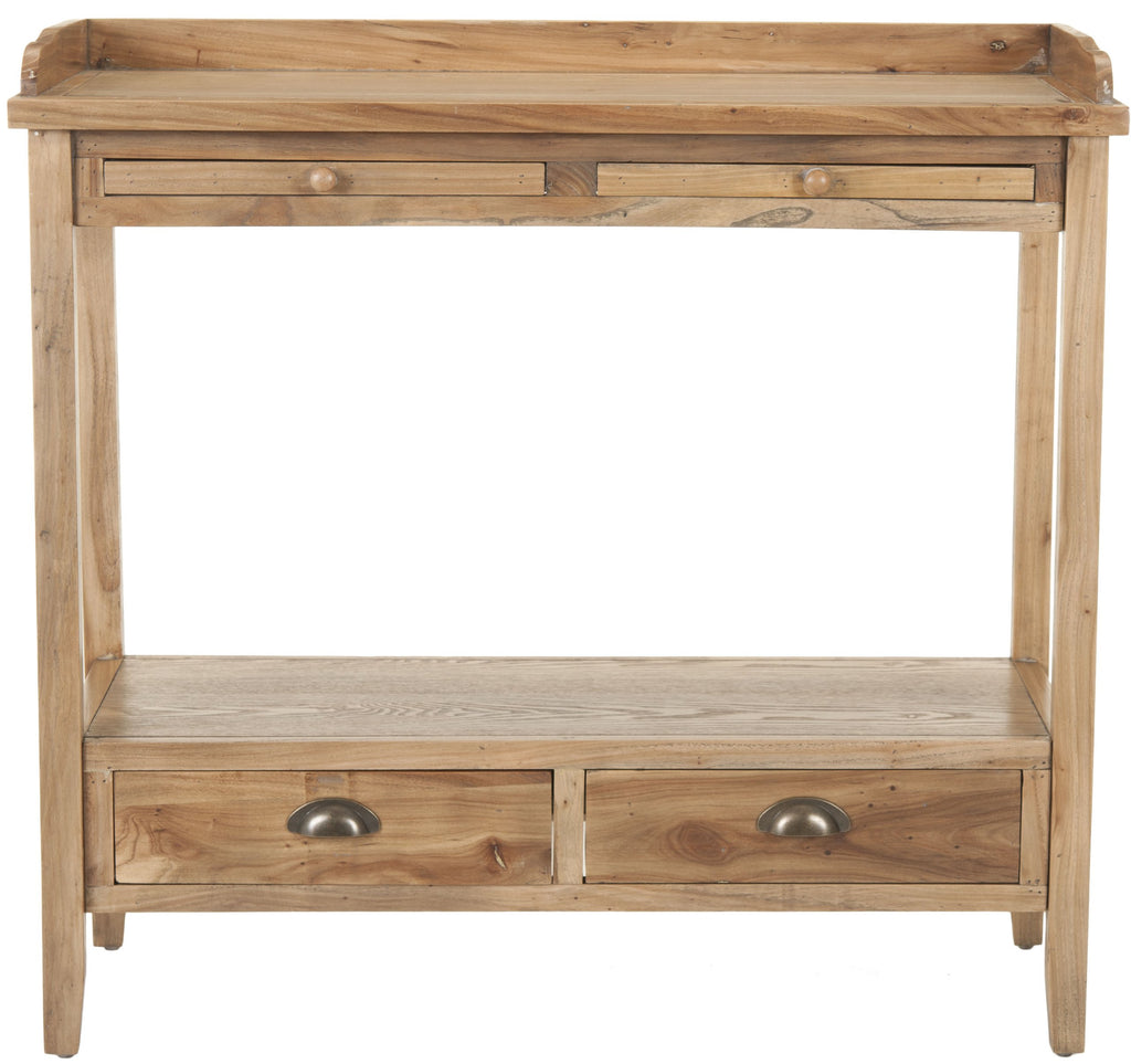 Weathered Oak Console Table with Drawers & Shelf B437973