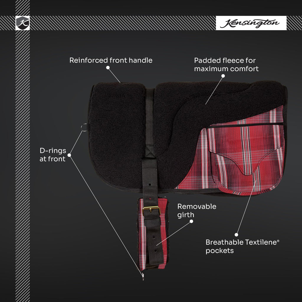 Fleece Bareback Pad with Foam Center and Double Billet Straps Y648