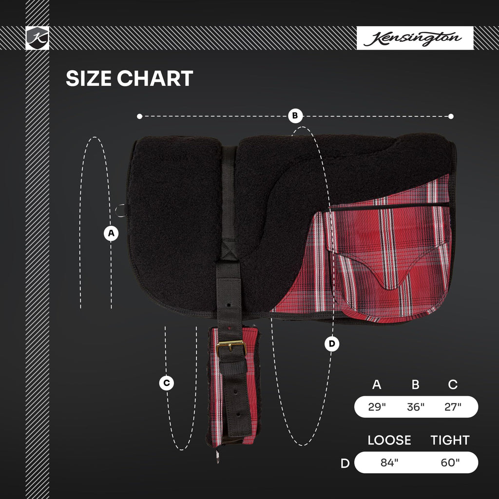 Fleece Bareback Pad with Foam Center and Double Billet Straps Y648