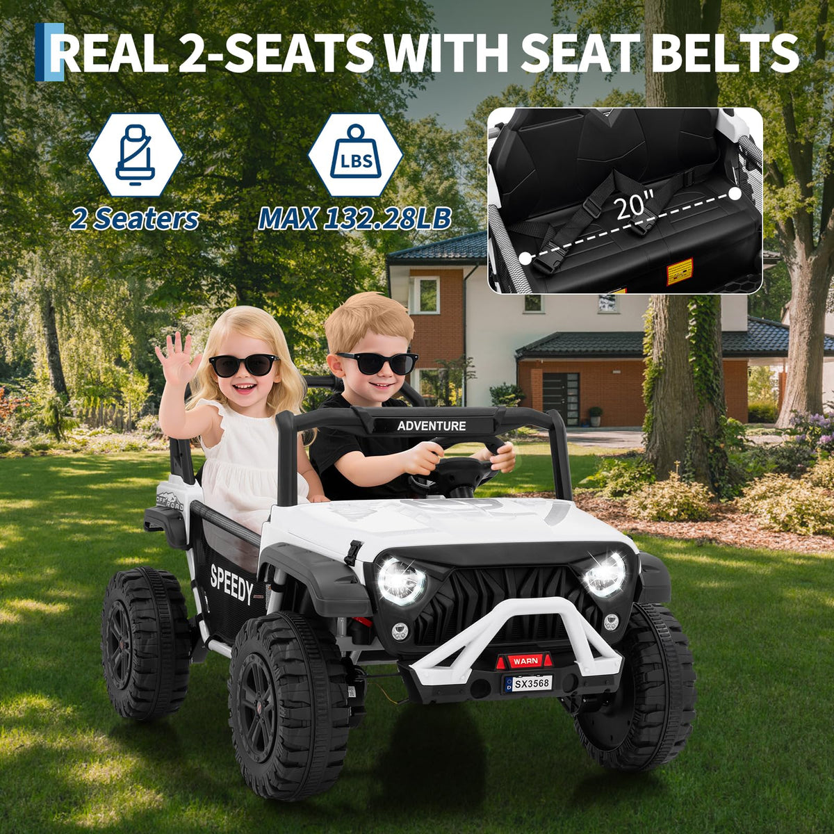 24V 4WD Electric Car 2 Seater UTV with Remote Control L1482